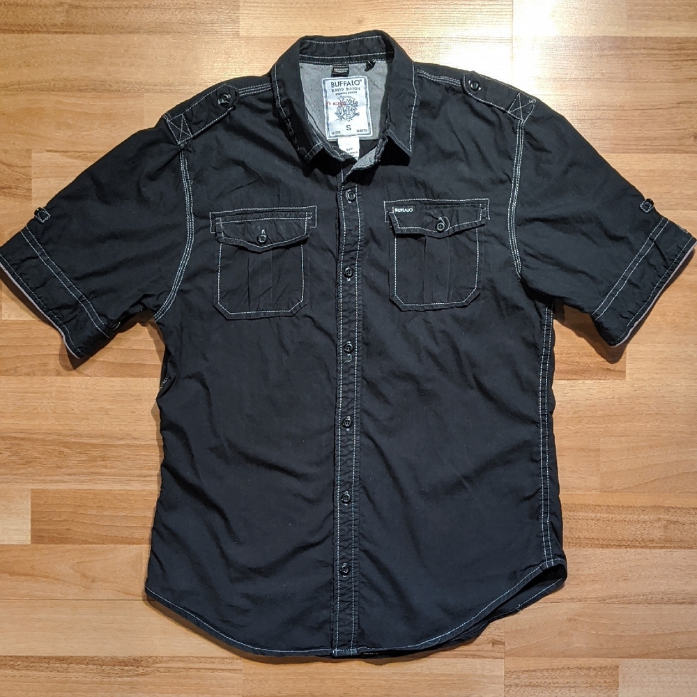 Buffalo David Bitton Black Casual Button Down Shirt